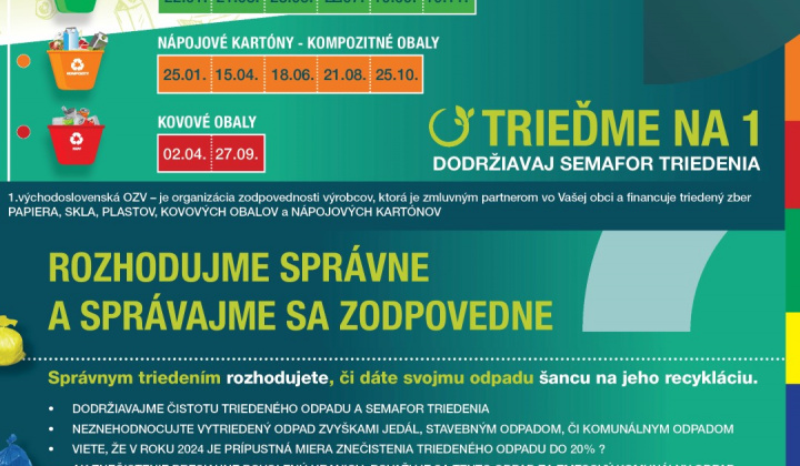Triedený zber odpadov / Kalendár vývozov - foto