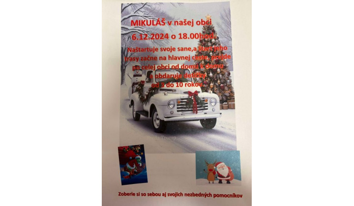 MIKULÁŠ   6.12.2024 o 18.00hod